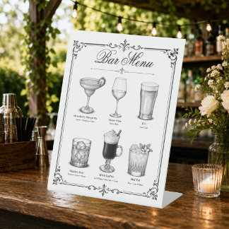 Cocktailbar-Menü Party Dekor Klassiker Sockelschild