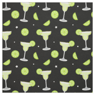 Cocktailbrille und Limes Margarita Muster Stoff