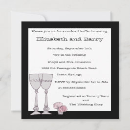 Cocktailbüffet Einladung in Schwarz-Weiß