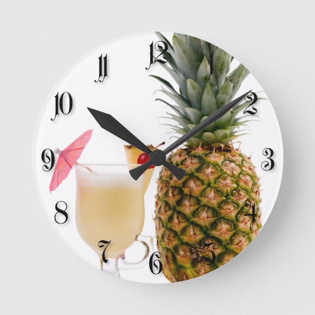 Cocktailfrucht Runde Wanduhr (Vorderseite)