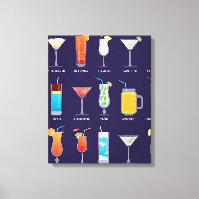 Cocktailgetränke in Gläsern Leinwanddruck (Vorderseite)