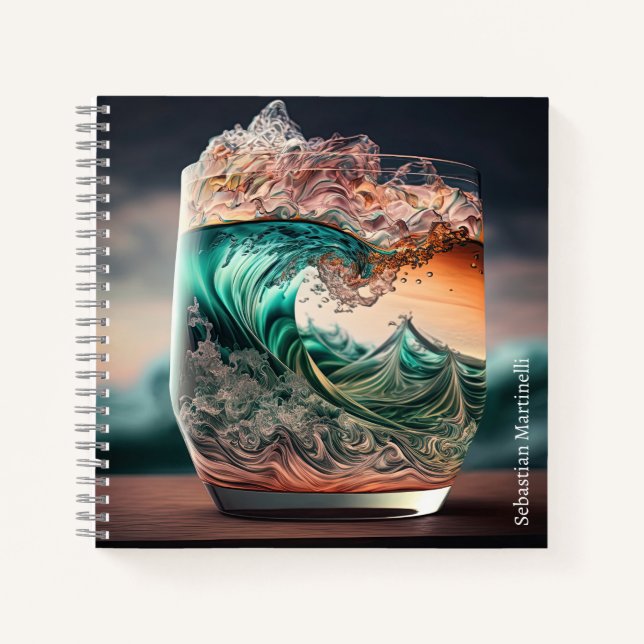 Cocktailglas mit Personalisierten Abstürze Notizbuch (Vorderseite)