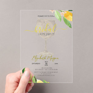 Cocktailglas Zitrone Frucht Braunlunch Acryleinladungen