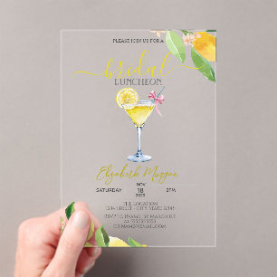 Cocktailglas Zitronen Braut-Lunch Acryleinladungen