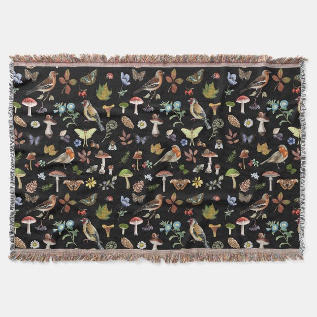 Cocktailkreuz-Decken mit Waldvögeln drucken Decke (Vorderseite)