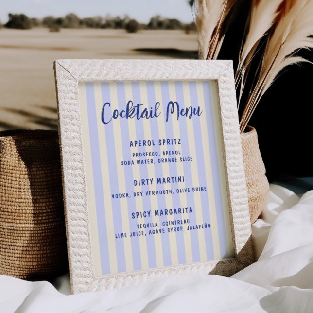 Cocktailmenü des handgezogenen Brautparty Poster (Von Creator hochgeladen)