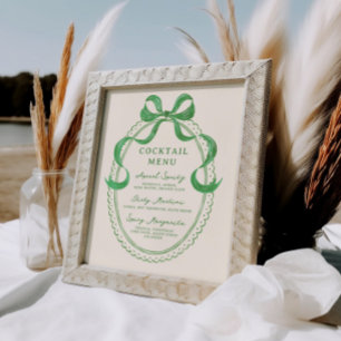 Cocktailmenü mit der grünen Hand Poster