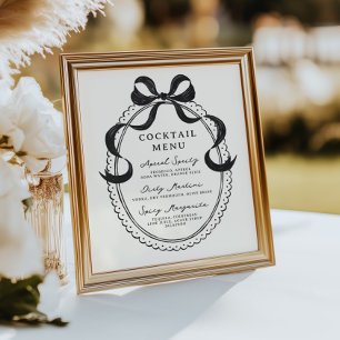Cocktailmenü mit schwarzer Hand Poster