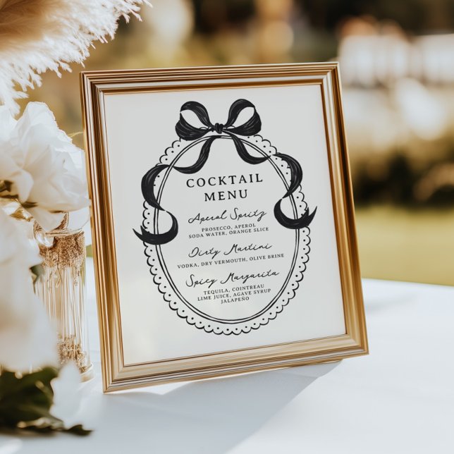 Cocktailmenü mit schwarzer Hand Poster (Von Creator hochgeladen)