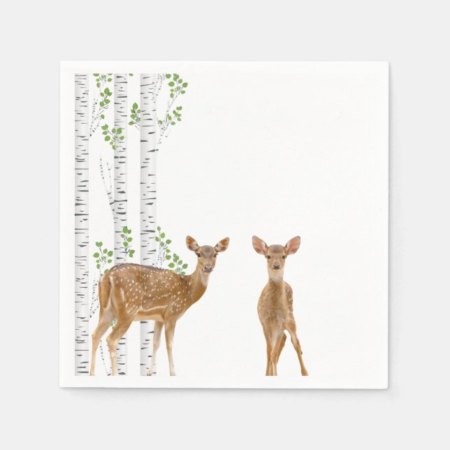 Cocktailpapier Napkin XMAS Deer Doe Woodland Buck Serviette (Vorderseite)