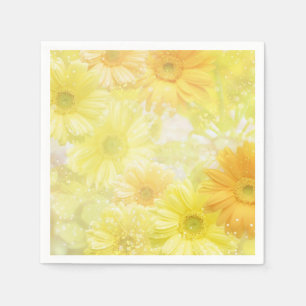 Cocktailpapier Napkins-Gelbe Blumen Serviette