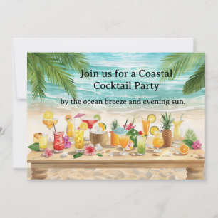 Cocktailparty am Strand mit vielen Getränken Einladung