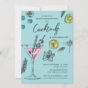 Cocktailparty-Einladung modern illustriert Einladung