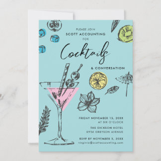 Cocktailparty-Einladung modern illustriert Einladung