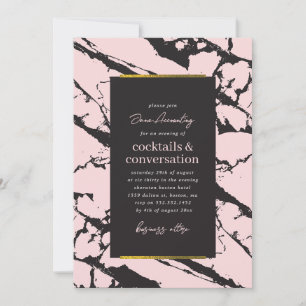Cocktailparty-Einladung Rosa Marmor Einladung