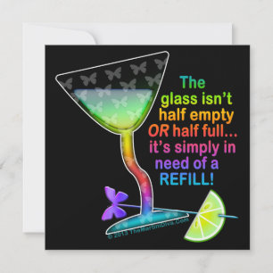 COCKTAILPARTY-EINLADUNGEN - GLAS HALB VOLL EINLADUNG