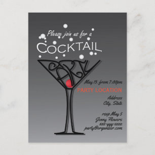 Cocktailparty-Einladungsdesign Einladungspostkarte