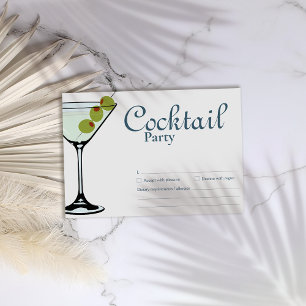 Cocktailparty-Martini-RSVP-Karte RSVP Karte