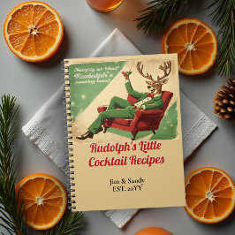 Cocktailparty Vintage Lustige Weihnachtsrezepte Notizblock