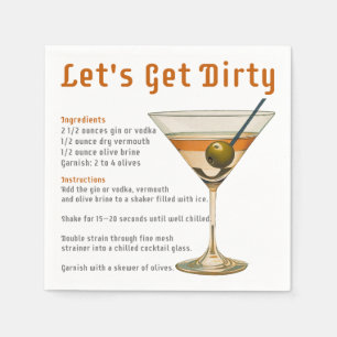 Cocktailpause Auf schmutzigen Martini-Rezept Serviette