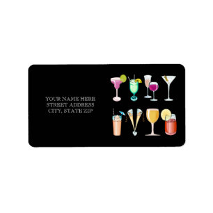 Cocktails Adresse Mailing Labels Adressaufkleber