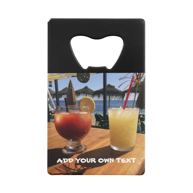 Cocktails am Meeresbenutzertext Geldbeutel Flaschenöffner (Vorderseite)