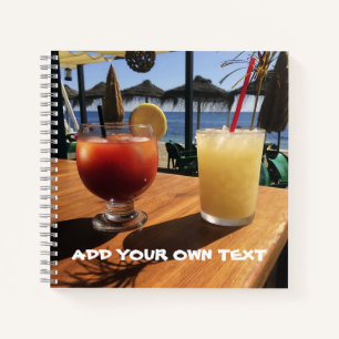 Cocktails am Meeresbenutzertext Notizbuch