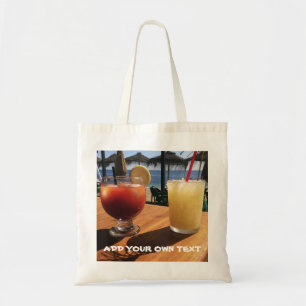 Cocktails am Meeresbenutzertext Tragetasche