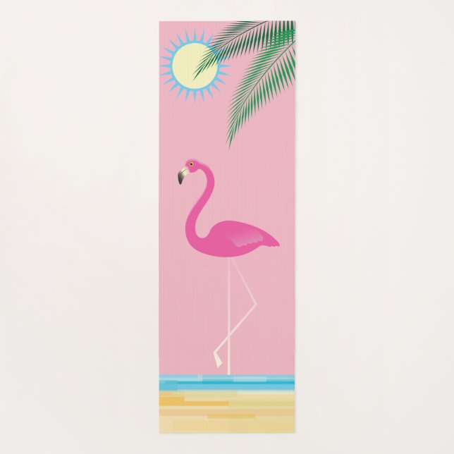 Cocktails am Strand mit Flamingo Yoga Mat Yogamatte (Rückseite)