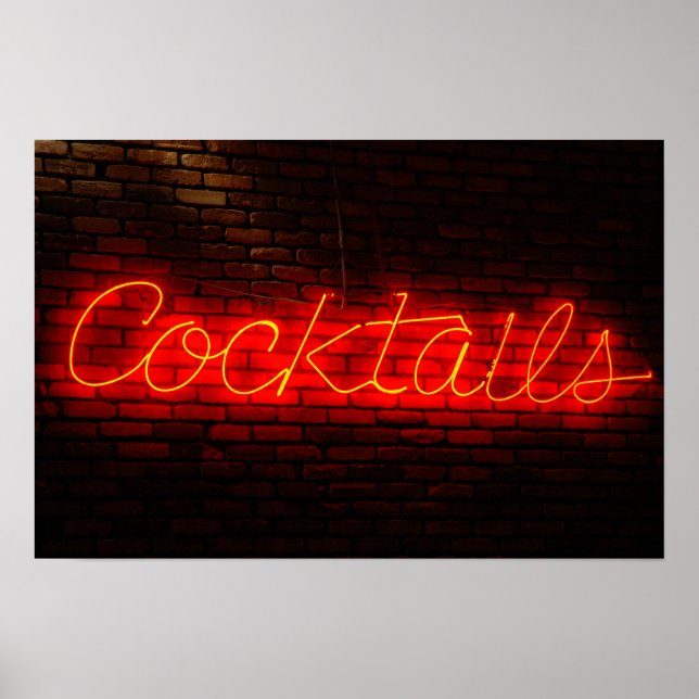 Cocktails auf Brick Poster (Vorne)