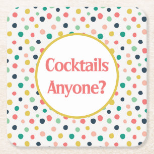 Cocktails aus dem Mittelalter Orange Gold Aquamari Rechteckiger Pappuntersetzer