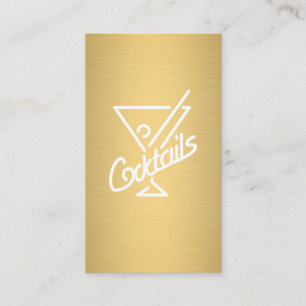 Cocktails / Barkeeper (Gold Metallisch) Visitenkarte