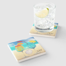 Cocktails Beach Monogram Untersetzer