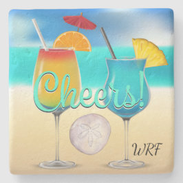 Cocktails Beach Monogram Untersetzer