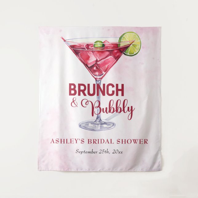 Cocktails Brunch & Brautparty Wandteppich (Vorderseite)