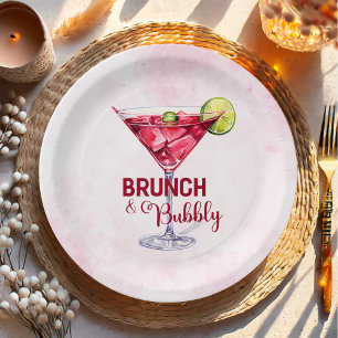 Cocktails Brunch & Bubbly Brautparty Pappteller