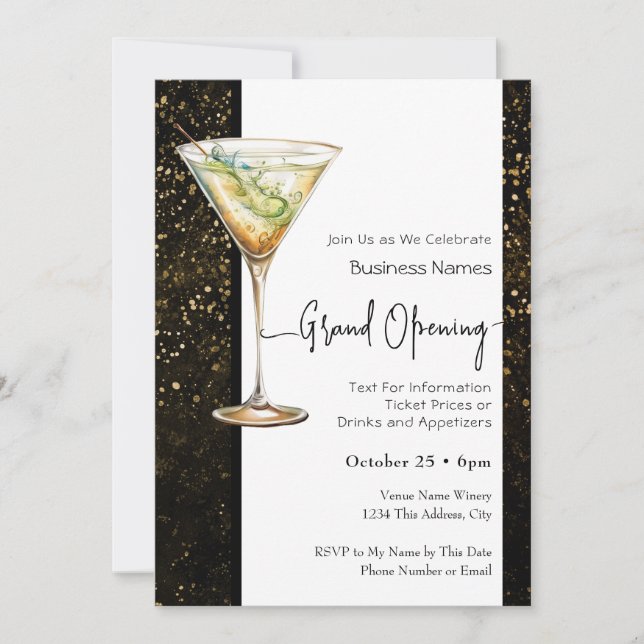 Cocktails Business Grand Opening Einladung (Vorderseite)