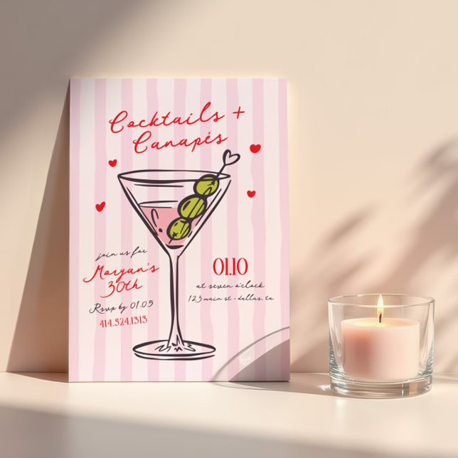 Cocktails & Canapes Girls Night Birthday Einladung (Von Creator hochgeladen)