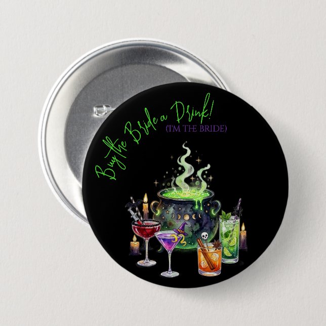 Cocktails & Cauldrons Kauf der Braut einen Drink B Button (Vorne & Hinten)