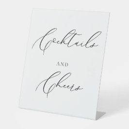Cocktails & Cheers Wedding Sign Minimalist Elegant Sockelschild