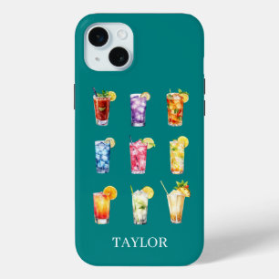 Cocktails Cocktails Cocktails Monogrammiert Case-Mate iPhone Hülle