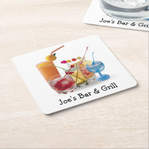 Cocktails Collection für Bar Square Paper Unterset Rechteckiger Pappuntersetzer