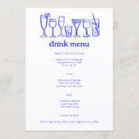 Cocktails Doodle Sketch Modernes CUSTOM Getränk