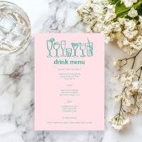 Cocktails Doodle Sketch Modernes CUSTOM Getränk