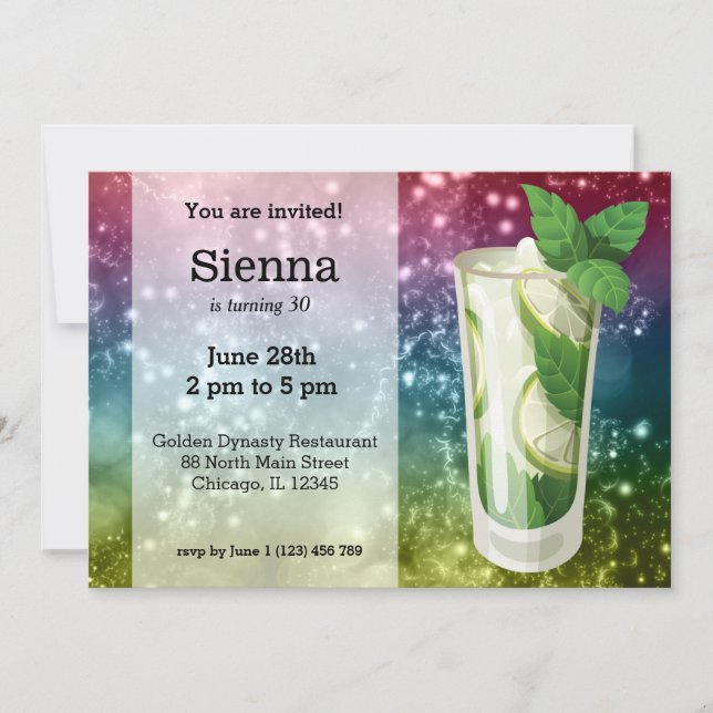 Cocktails Einladung (Vorderseite)