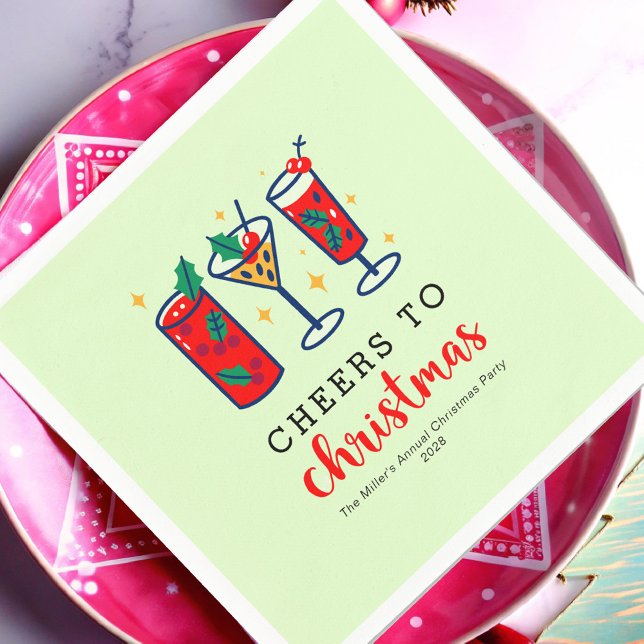Cocktails Festliche Feiertage Weihnachts-Party Serviette (Von Creator hochgeladen)