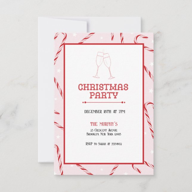 Cocktails Festliche Getränke Weihnachts-Party Einladung (Vorderseite)