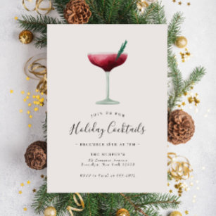 Cocktails Festliche Getränke Weihnachts-Party Einladung