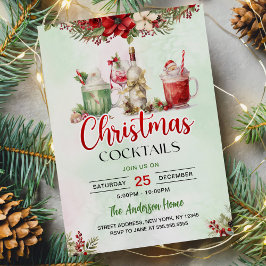 Cocktails Festliche Getränke Weihnachts-Party Einladung