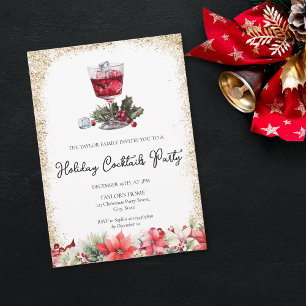 Cocktails Festliche Getränke Weihnachts-Party Einladung